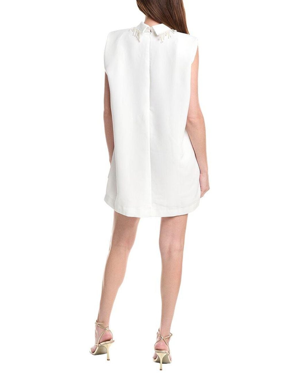 Endless Rose White Pearl Collar Shift Dress