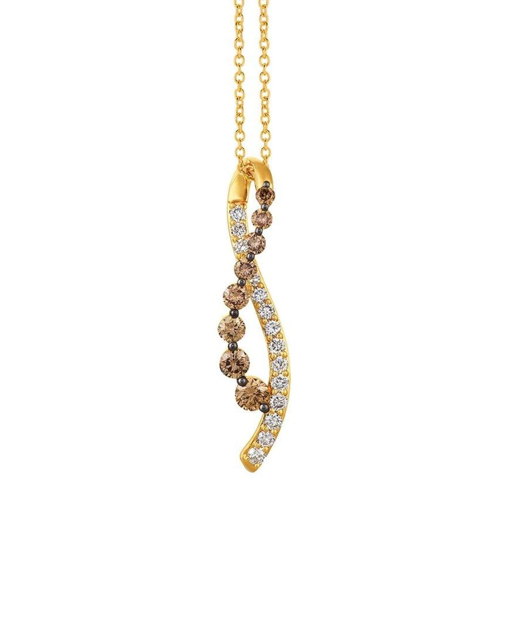 Le Vian White Le Vian Chocolate Diamonds 14k 0.87 Ct. Tw. Diamond Drop Pendant Necklace