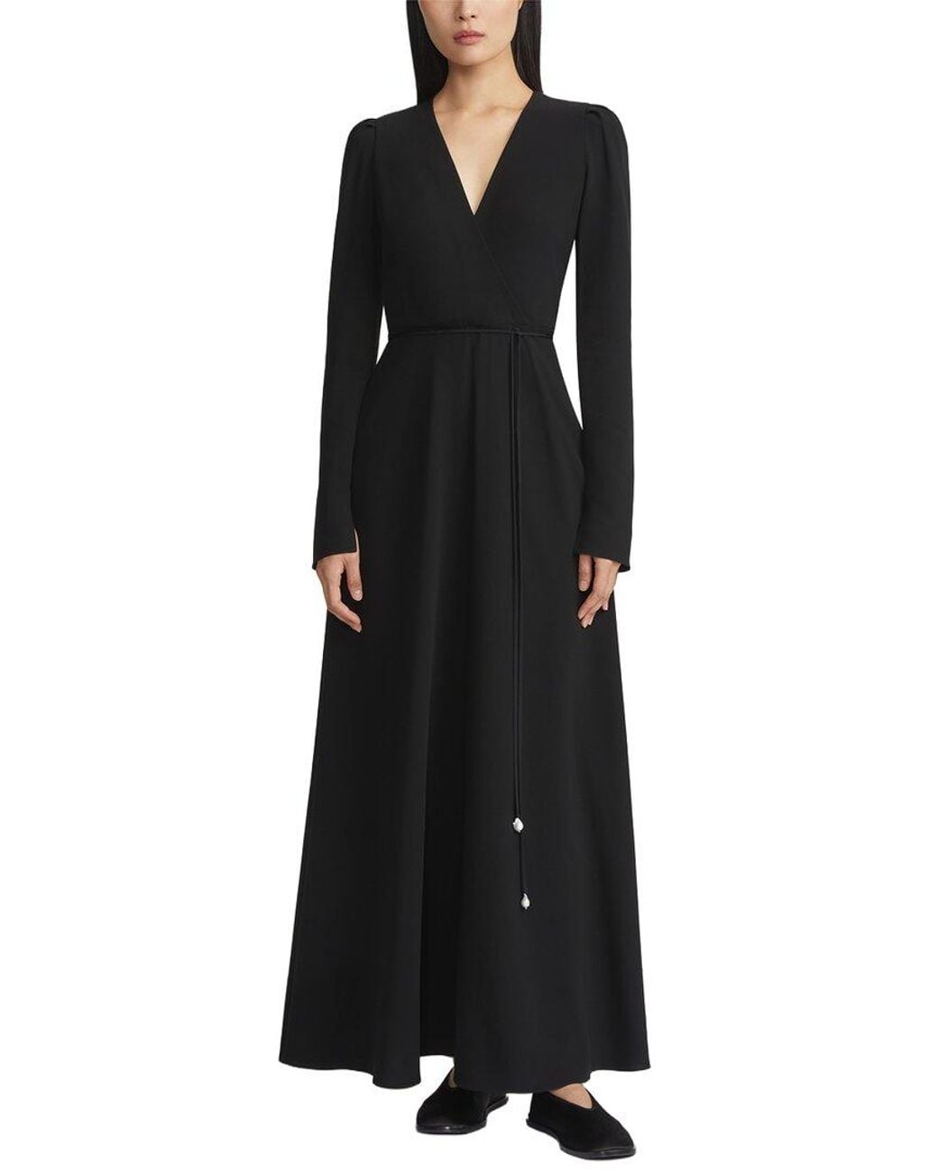 Lafayette 148 New York Black Wrap Front Dress