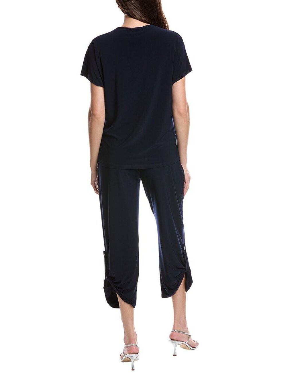 Joseph Ribkoff Blue Cutout Waist Jumpsuit