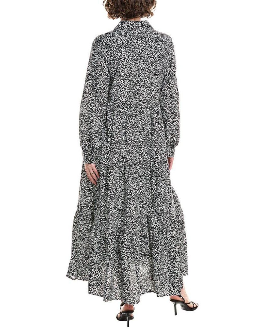 MICHAEL Michael Kors Gray Pop Cheetah Silk-Blend Maxi Dress