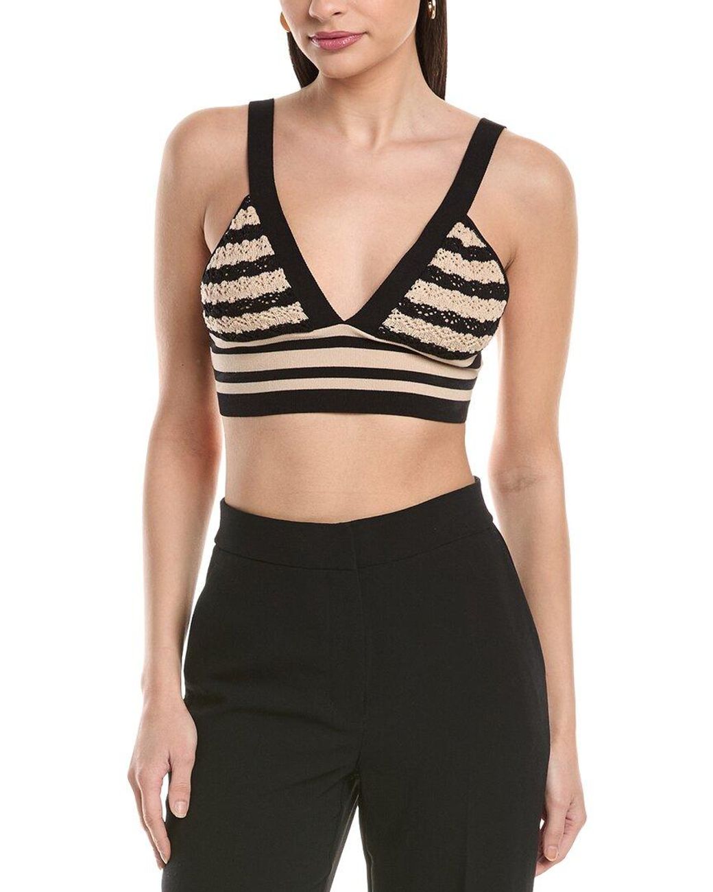 L'Agence Black Reverie Pointelle Knit Bra
