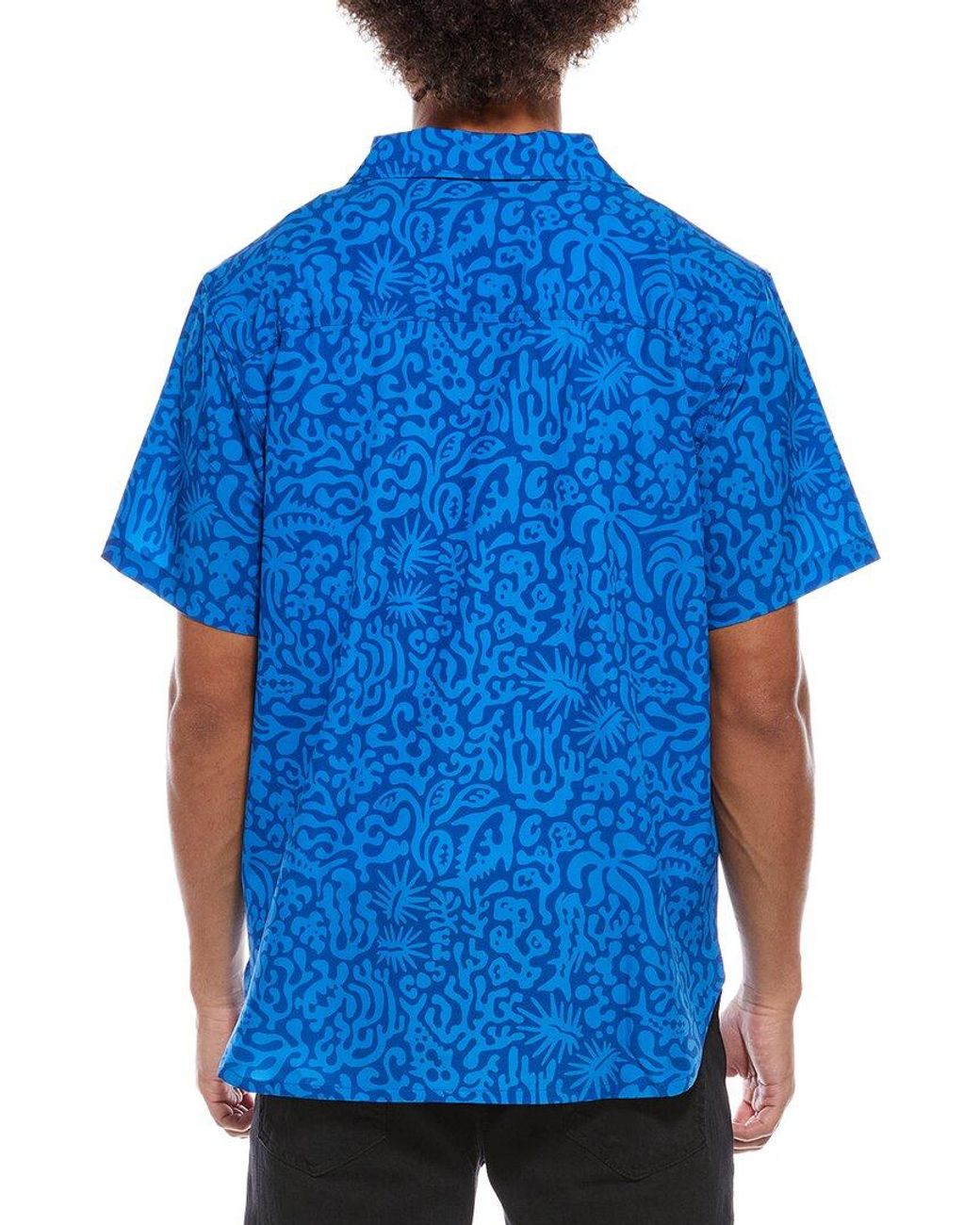 COSTA APPAREL Blue Camp Tech Woven Printed Shirt for men