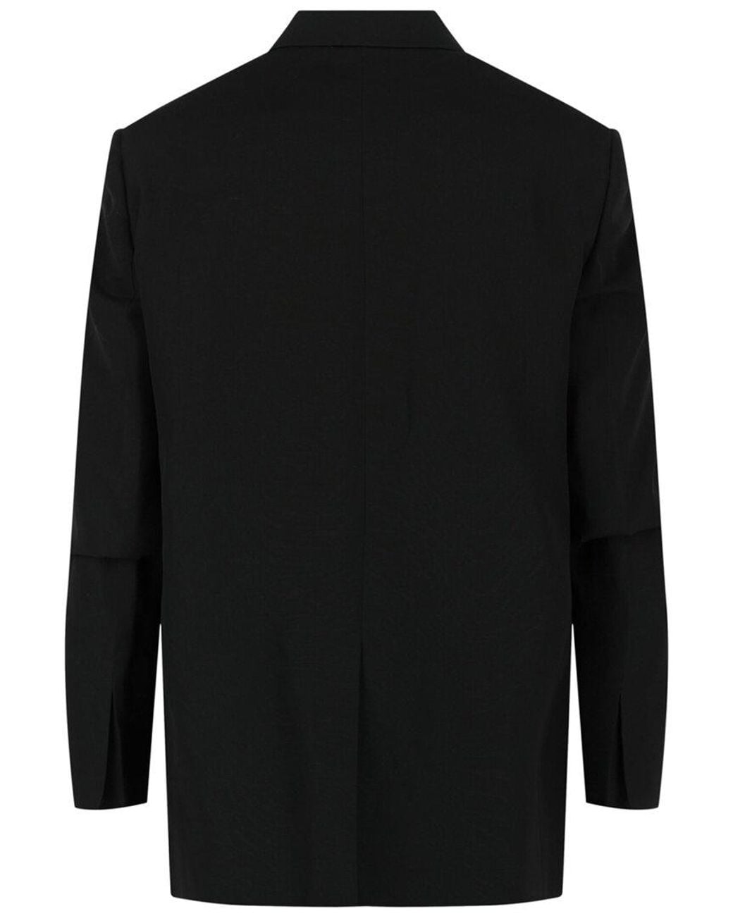Givenchy Black Overlapped Lapel Oversized Wool Blazer for men