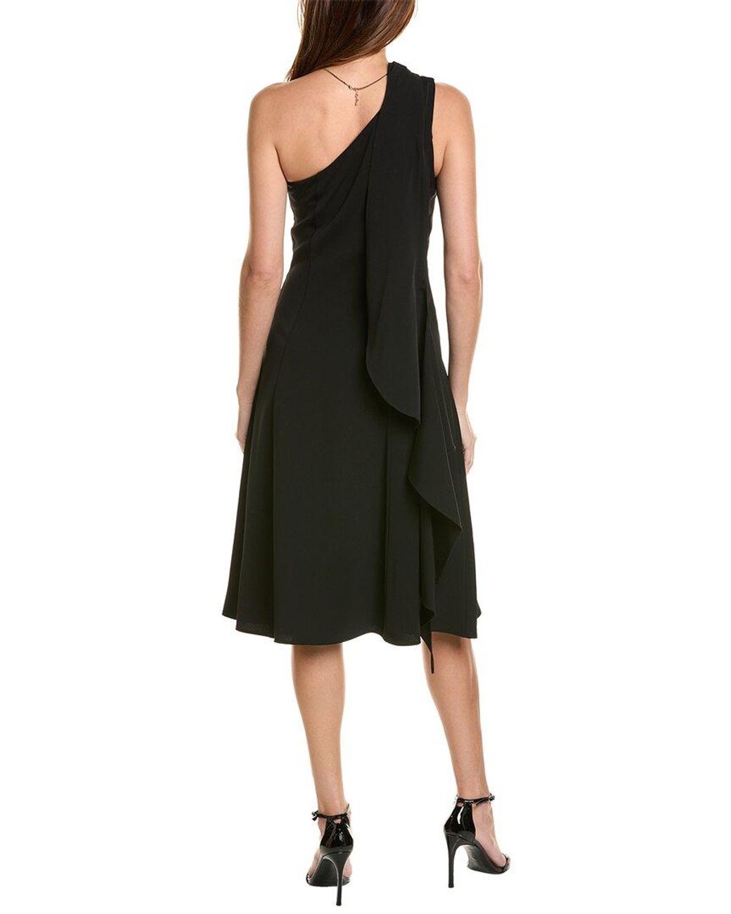 Black halo one shoulder dress hotsell