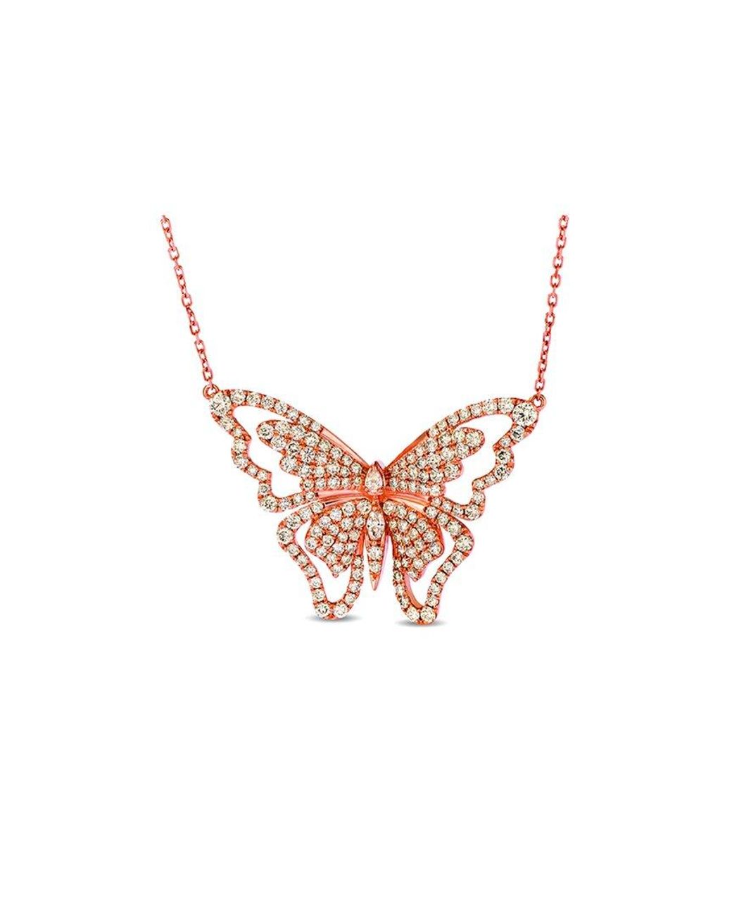 Le Vian White Le Vian Butterfly Away 14k Rose Gold 2.82 Ct. Tw. Diamond Necklace