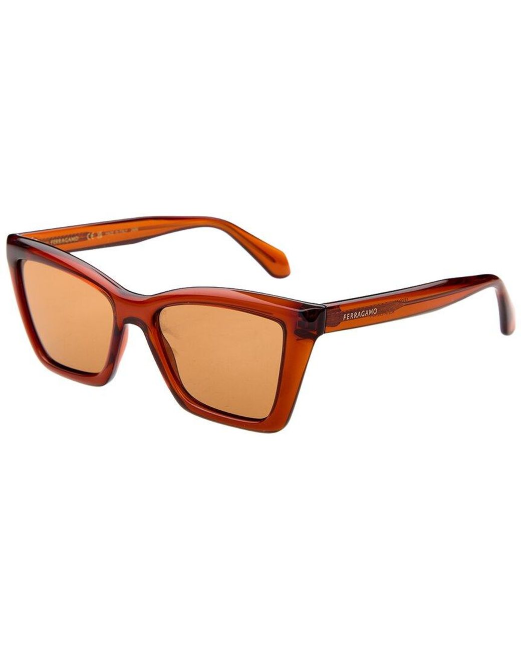 Ferragamo Brown 53Mm Sunglasses