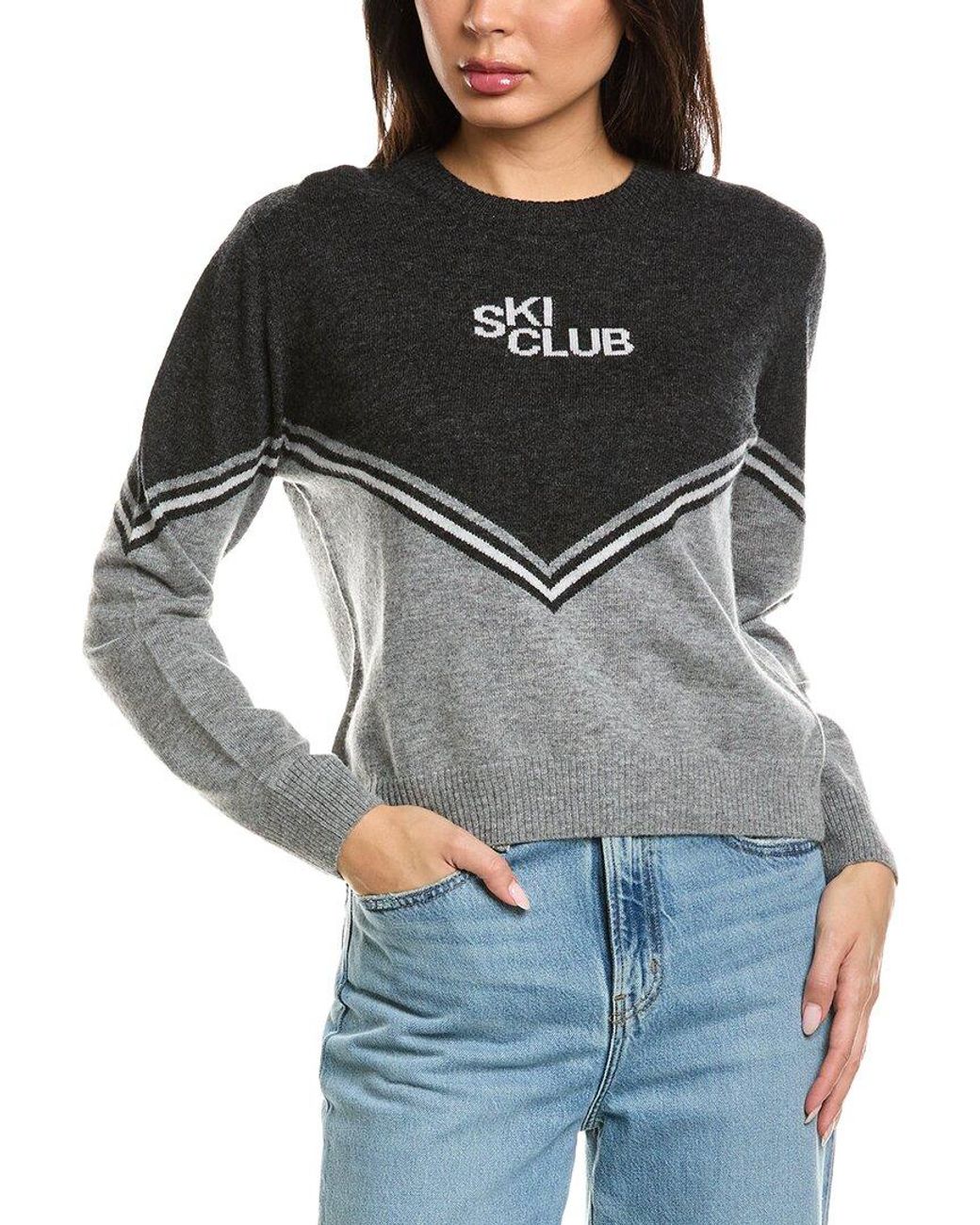 Brodie Cashmere Gray Ski Club Wool & Cashmere-Blend Sweater