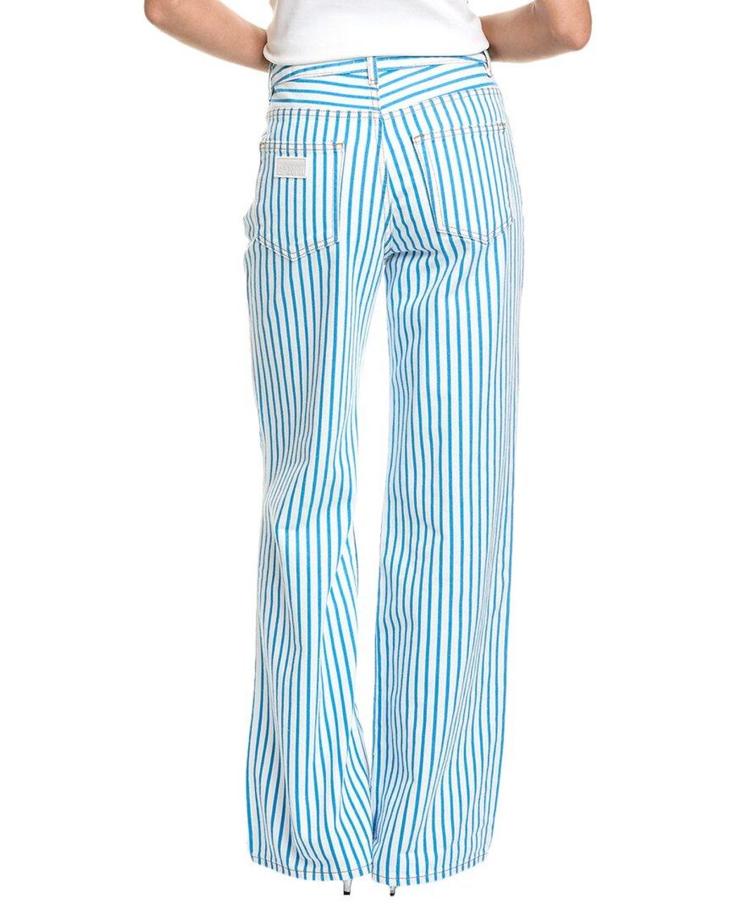 Ganni Blue Stripe Denim Pant