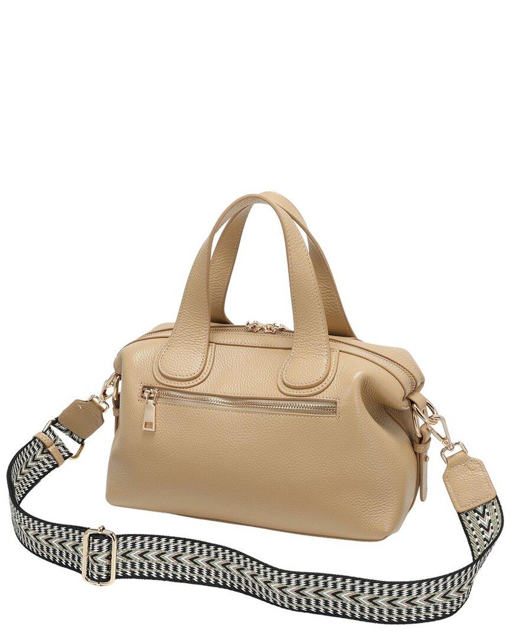 Tiffany & Fred Paris Metallic Tiffany And Fred Paris Pebbled Leather Satchel