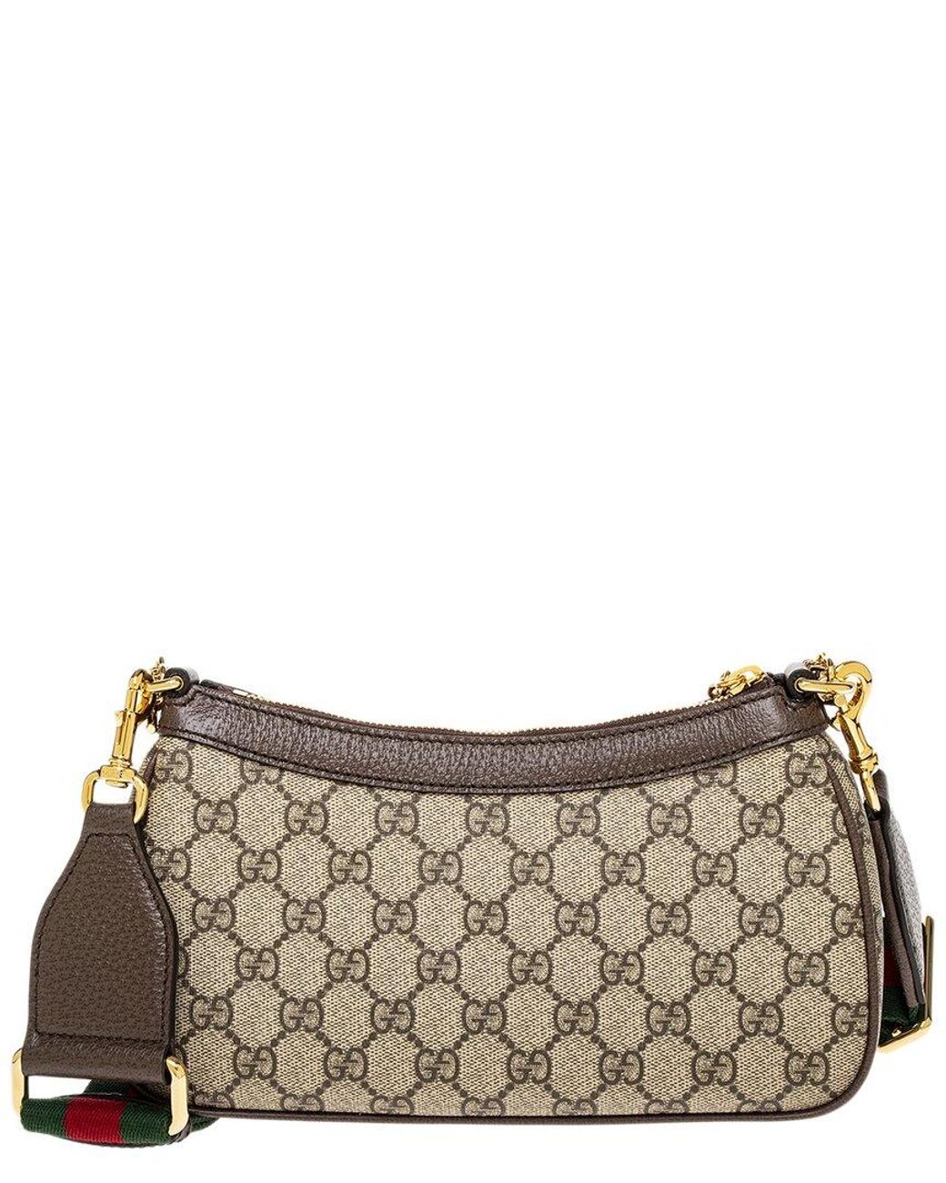 Gucci Brown Ophidia GG Small Canvas & Leather Shoulder Bag