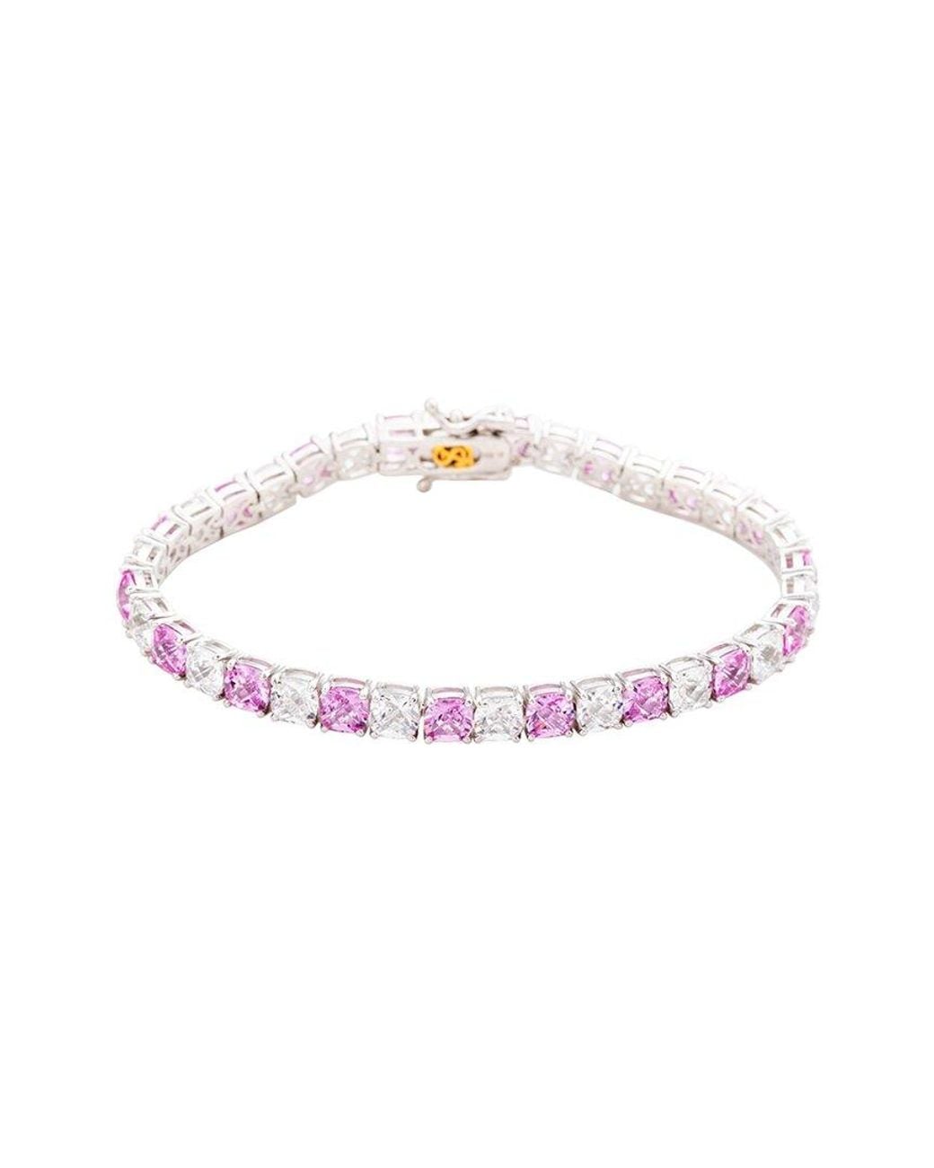 Suzy Levian Multicolor Silver 0.02 Ct. Tw. Diamond & Gemstone Bracelet
