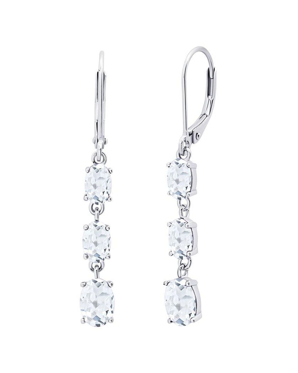 MaxColor White 2.50 Ct. Tw. Lab-Grown Sapphire Dangle Earrings