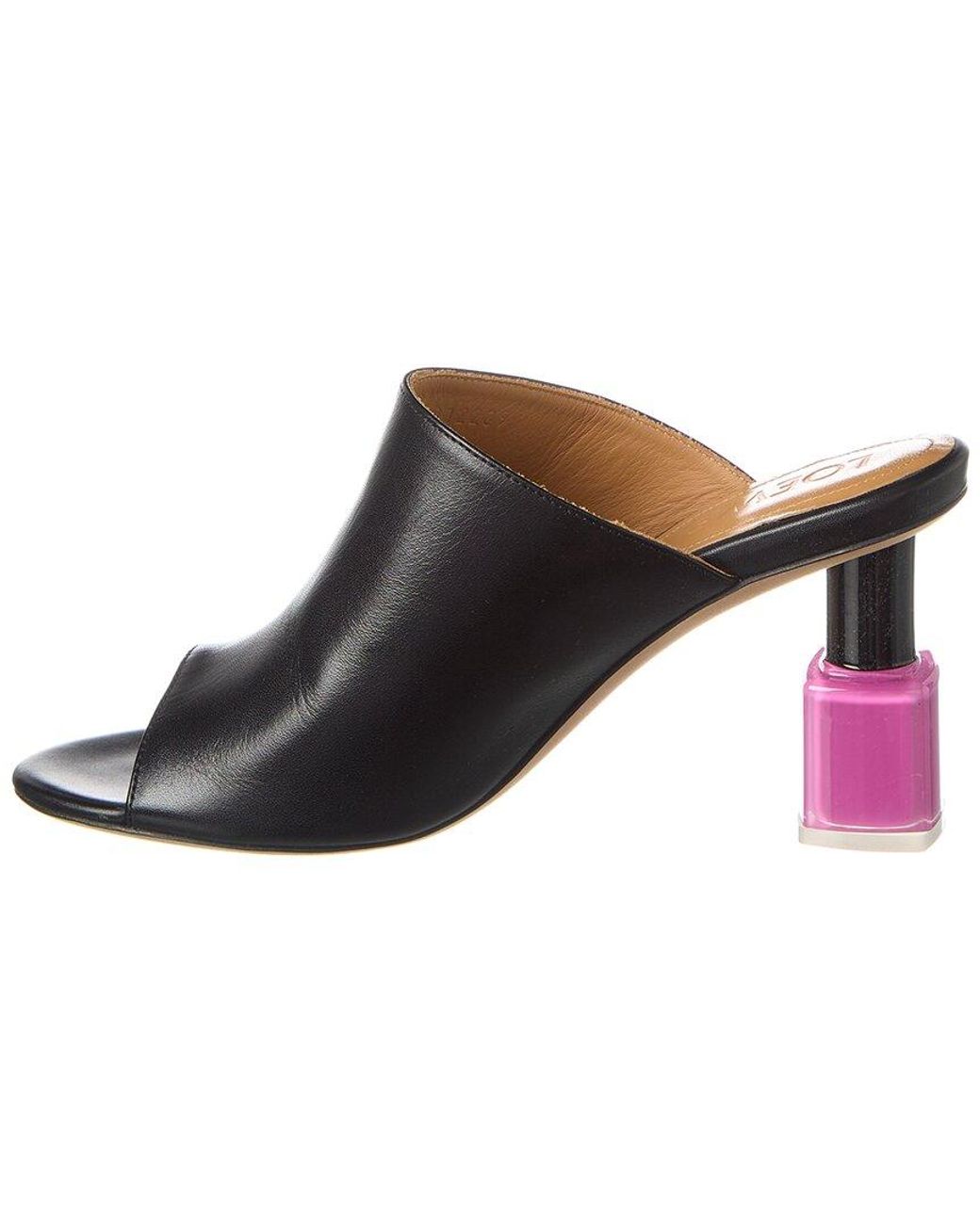Loewe Black Nail Polish Leather Sandal