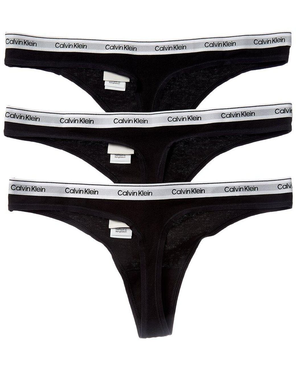 Calvin Klein Black 3Pk Icon Logo Thong