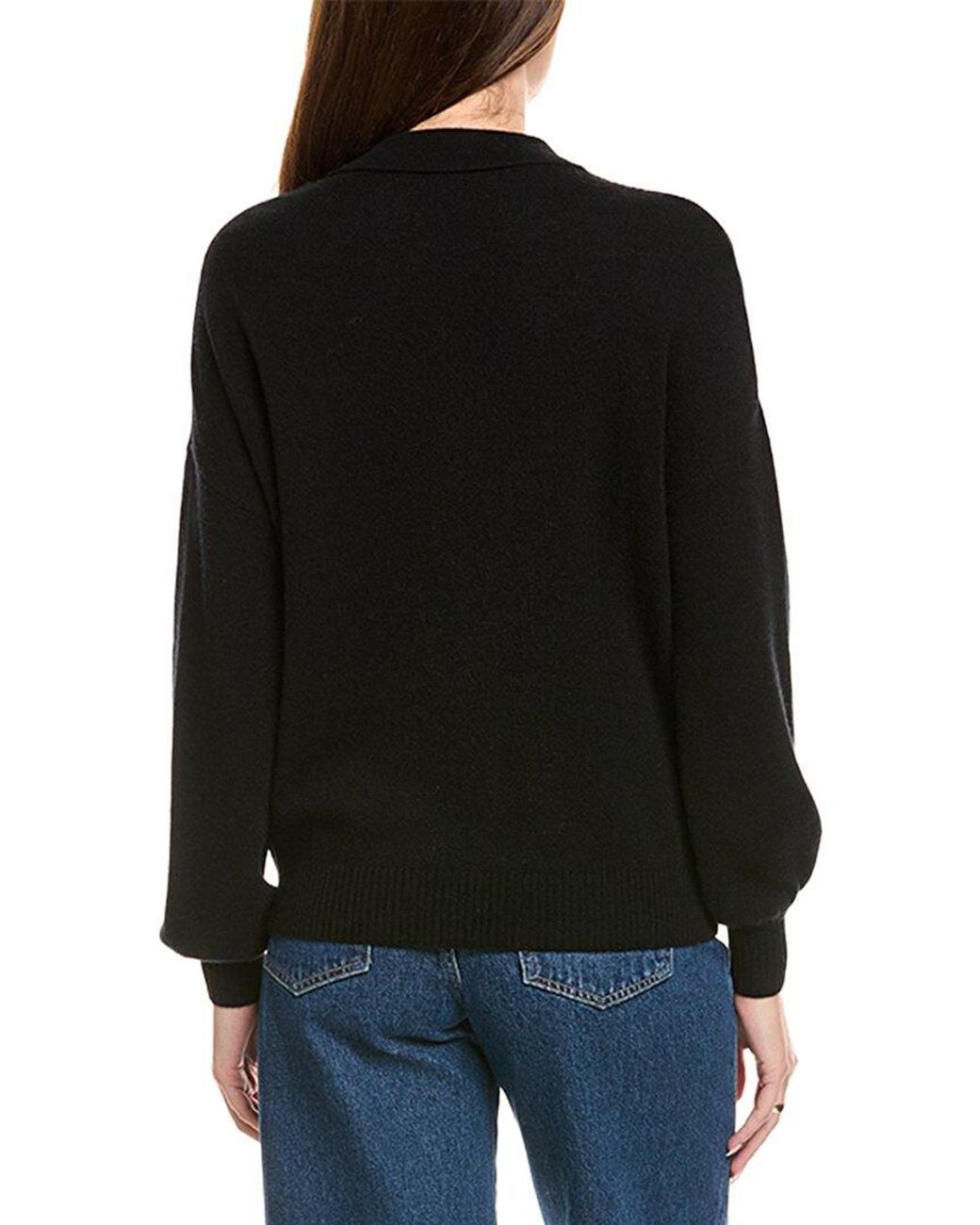 Kier + J Black Kier + J Oversized Wool & Cashmere-Blend Polo Sweater