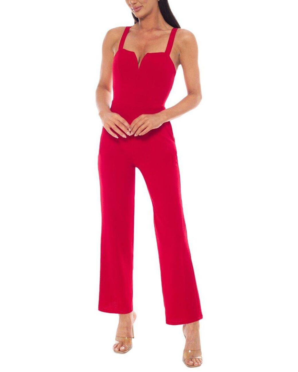 Bebe Red V-Wire Core Jumpsuit