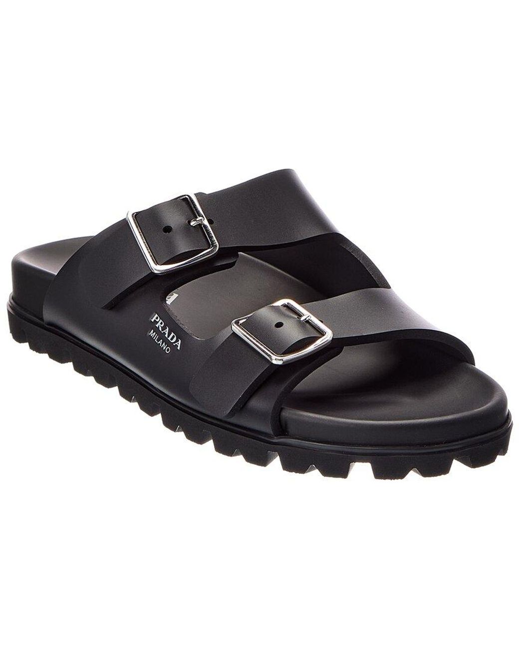 Prada Black Leather Sandal
