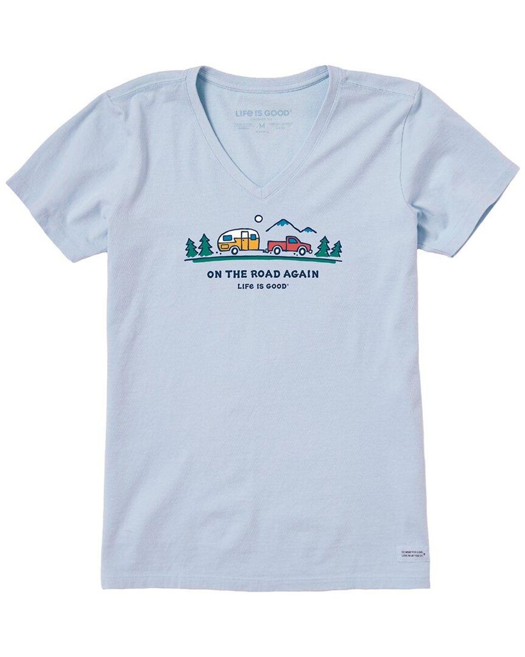 Life Is Good. Blue Crusher V-Neck T-Shirt