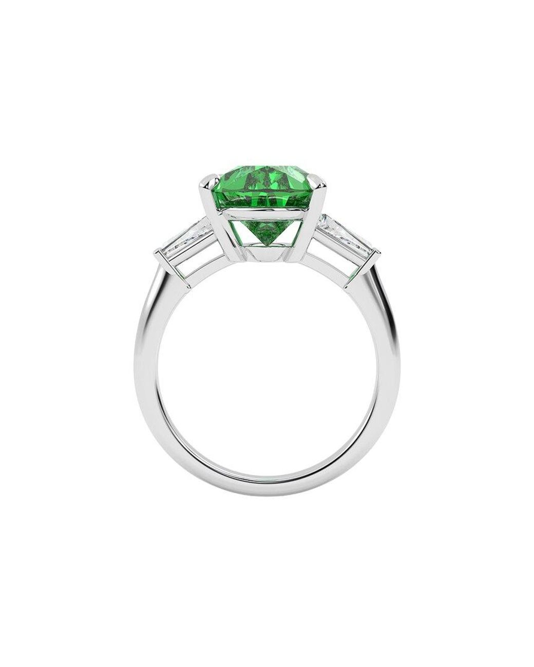 VOWE Green 14K 6.00 Ct. Tw. Lab-Grown Diamond & Lab-Grown Emerald Ring
