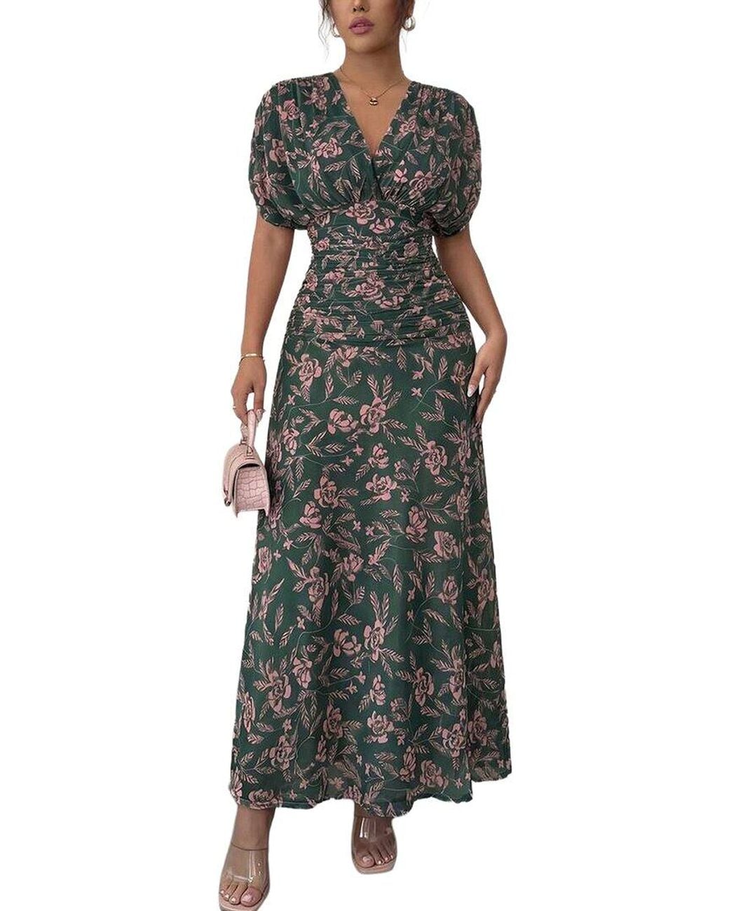 XIRELLI Green Print Maxi Dress