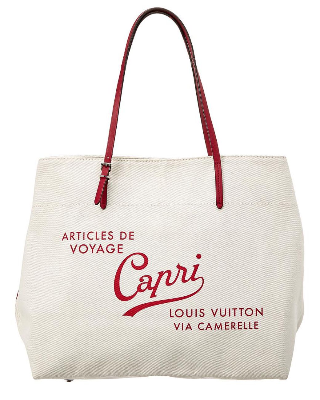 Louis Vuitton Limited Edition White Canvas Capri Articles De Voyage Cabas Gm