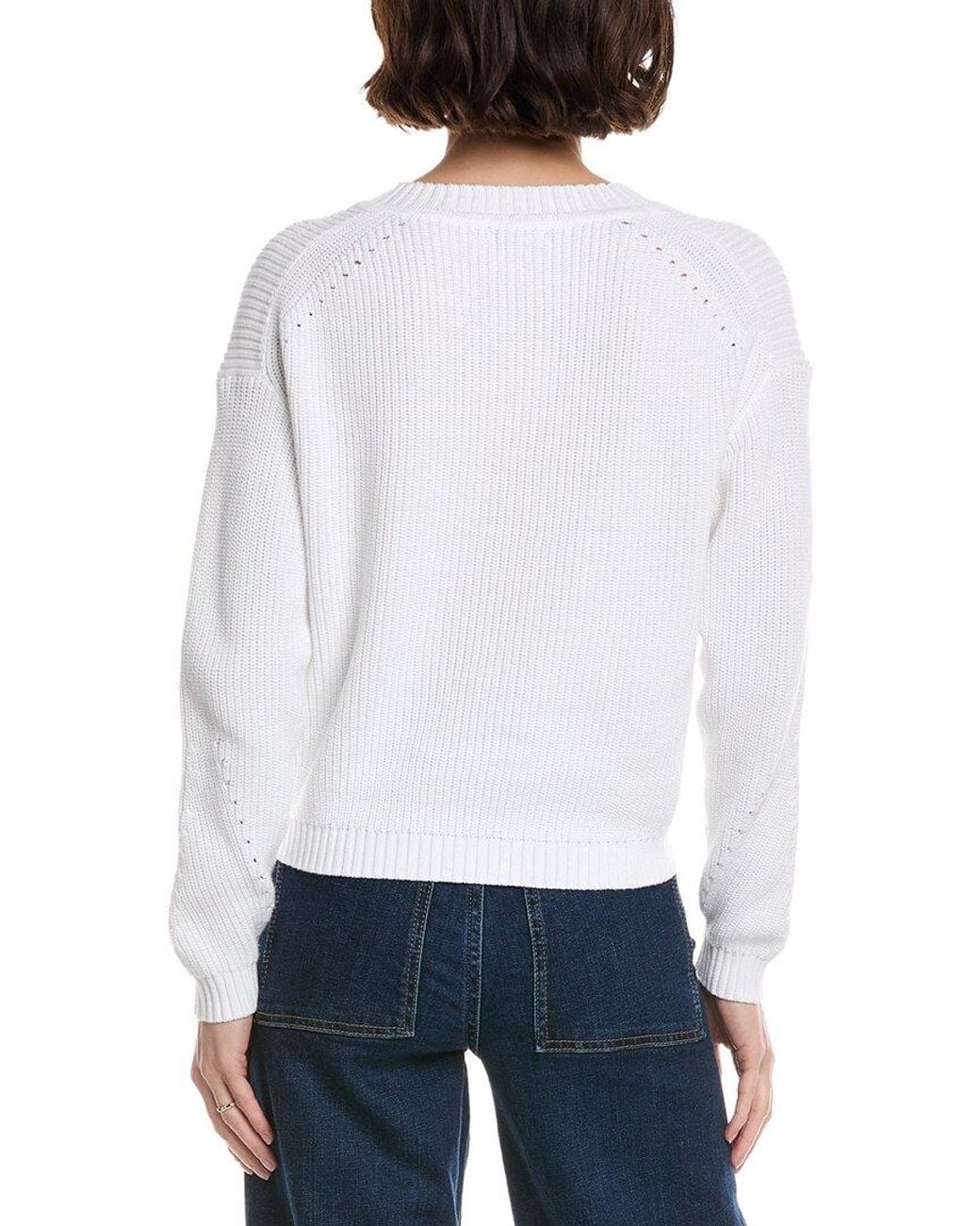 Metric Knits White Pullover