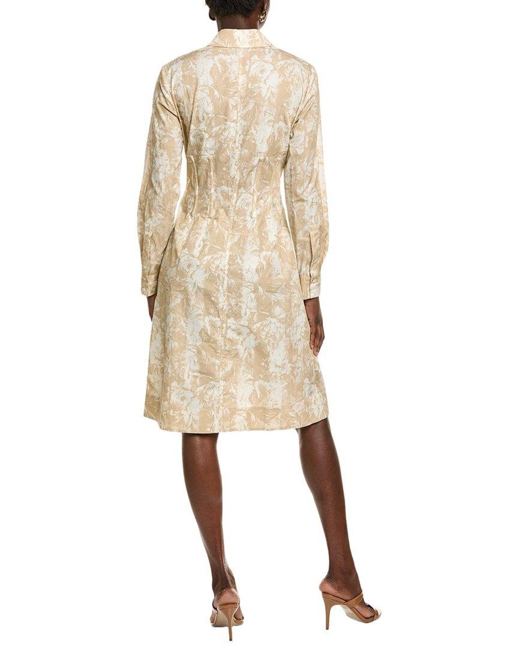 Lela Rose Natural Seamed Shirtdress