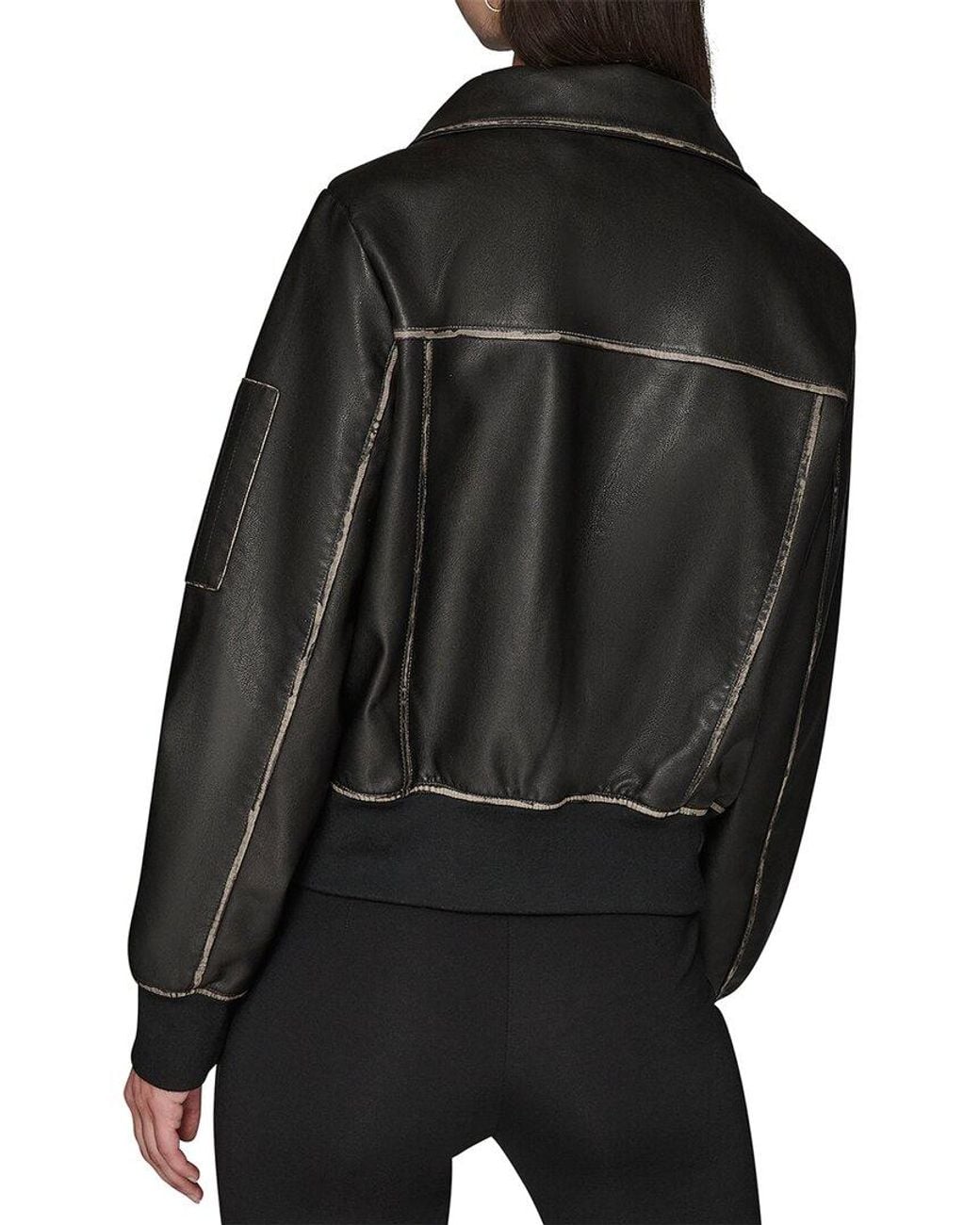 Karl Lagerfeld Black Faux Leather Jacket