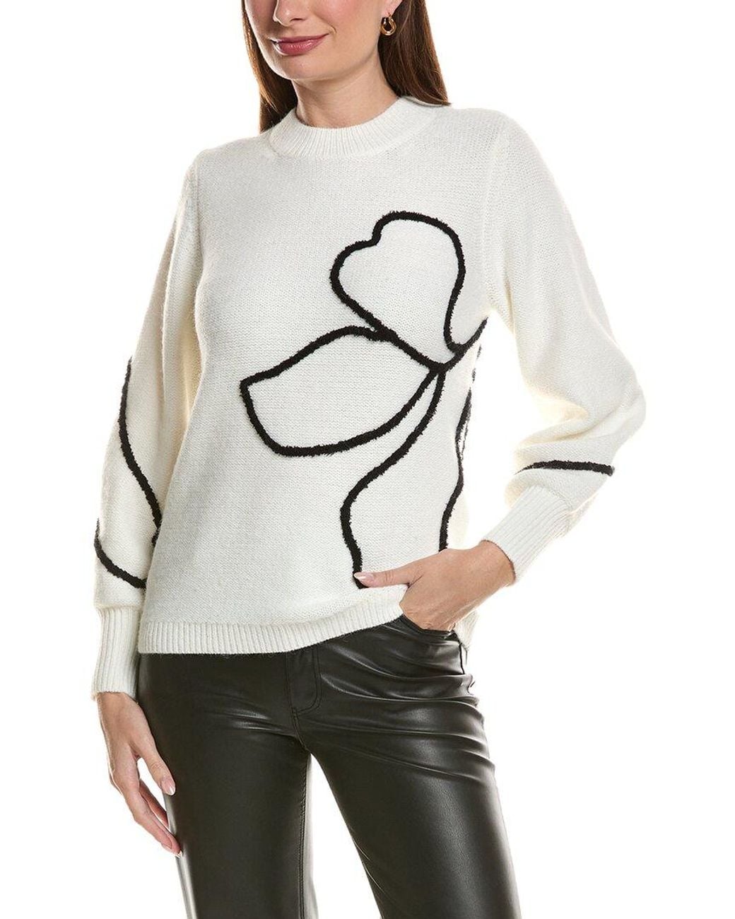 tyler boe Natural Millie Etched Sweater