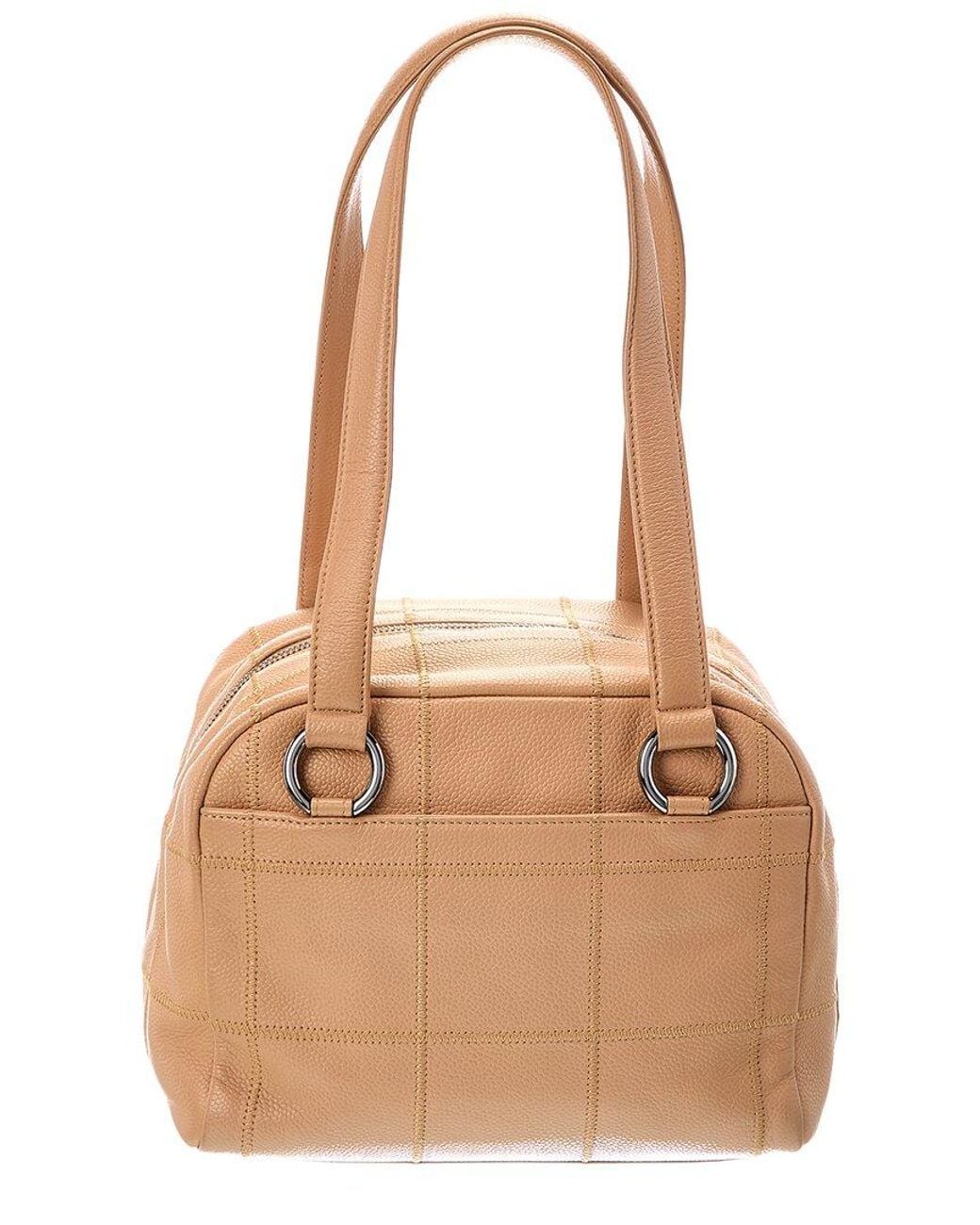Chanel Natural Quilted Caviar Leather Chocolate Bar Boston Bag (Authentic Pre-Loved)