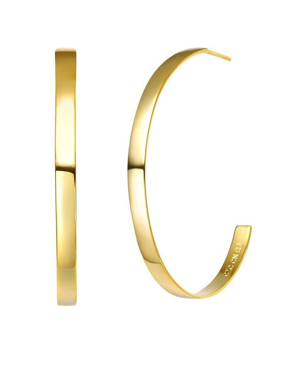 Genevive Jewelry Metallic 14k Plated Cz Hoops