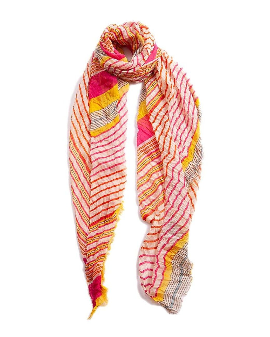Blue Pacific Multicolor Starburst Stripe Wrap Scarf