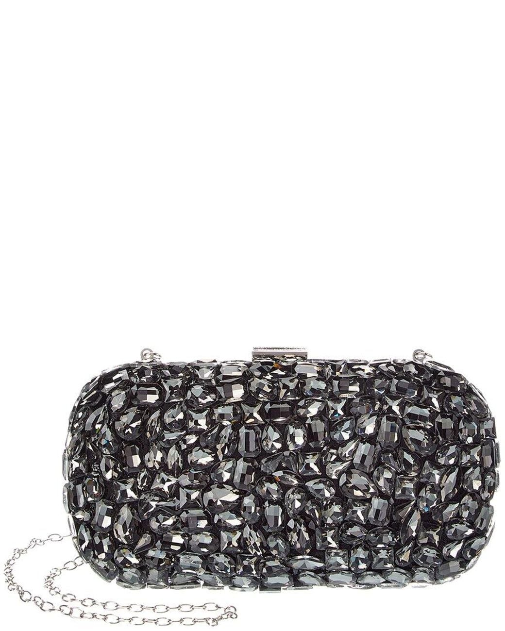 Tiffany & Fred Paris Gray Crystal Frame Evening Clutch