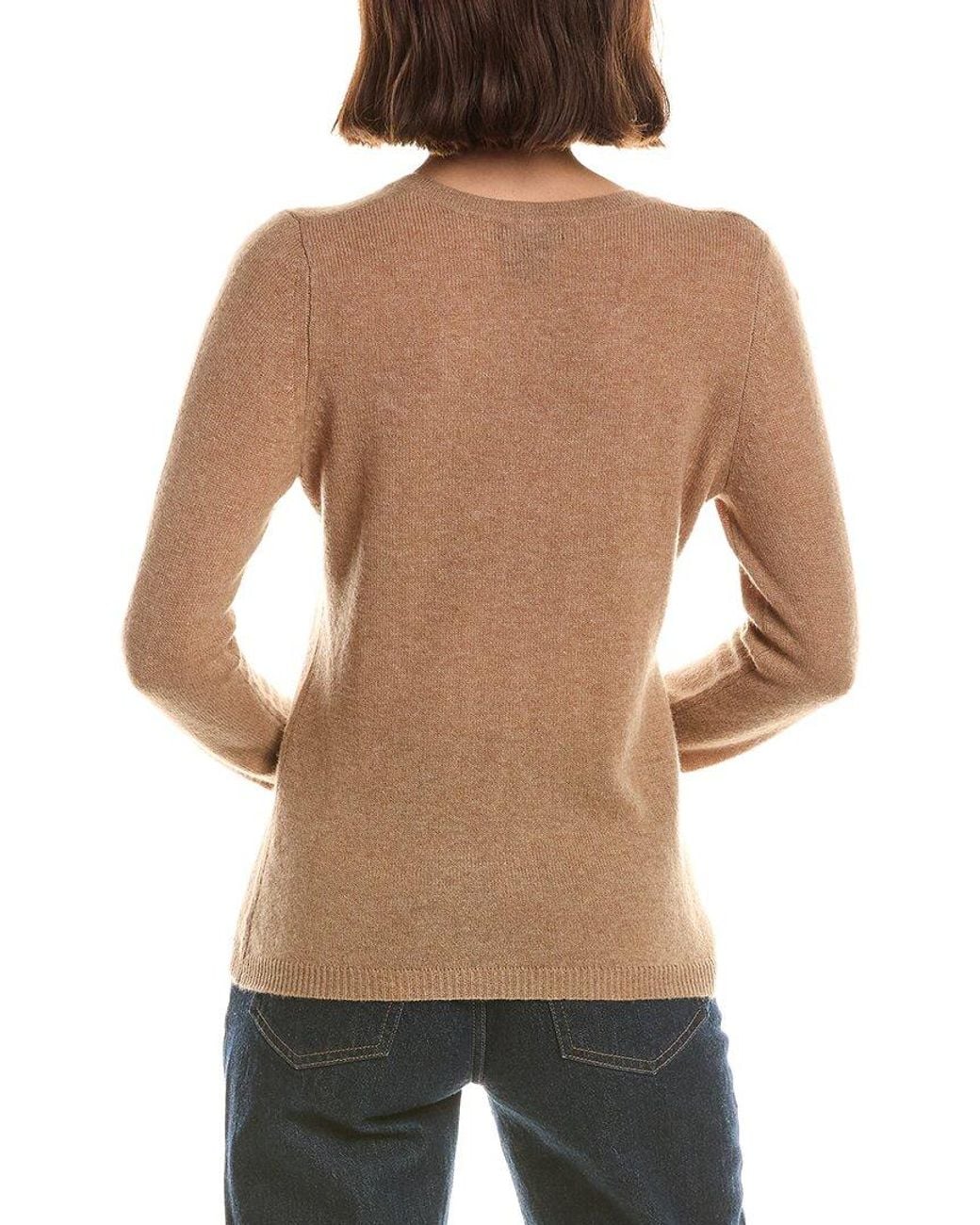 Forte Green Basic V-Neck 100% Cashmere Pullover