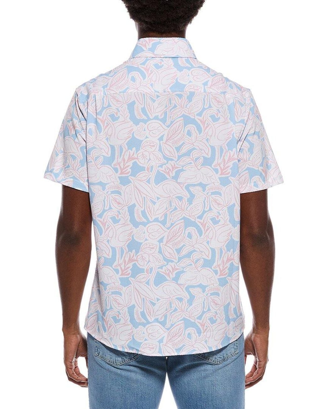 Vintage Summer White Seersucker Shirt for men