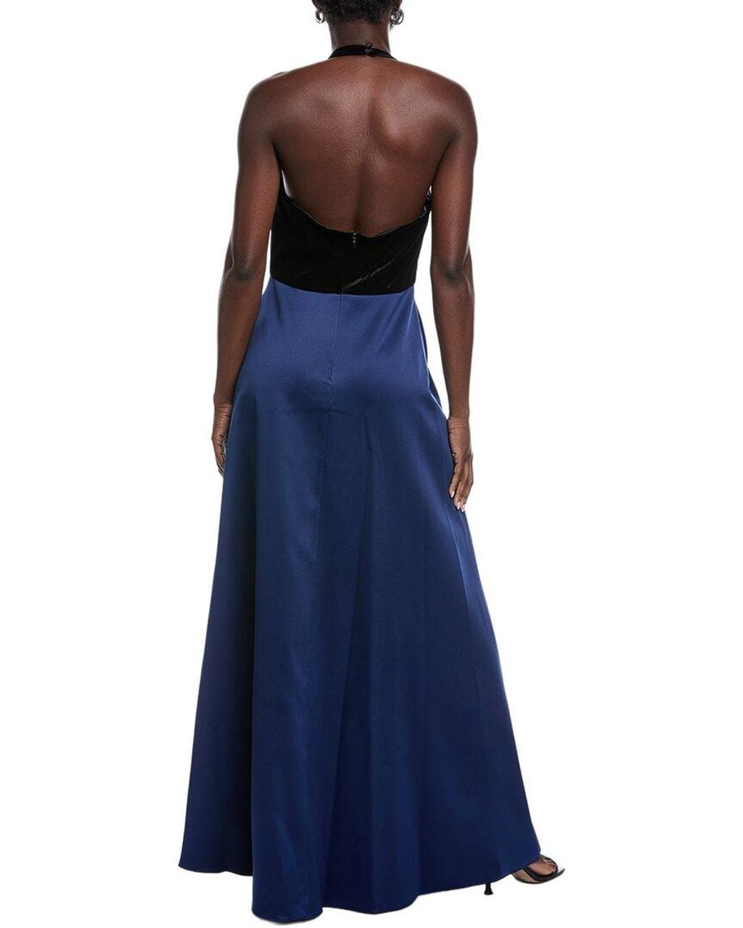 Aidan Mattox Blue Solid Gown