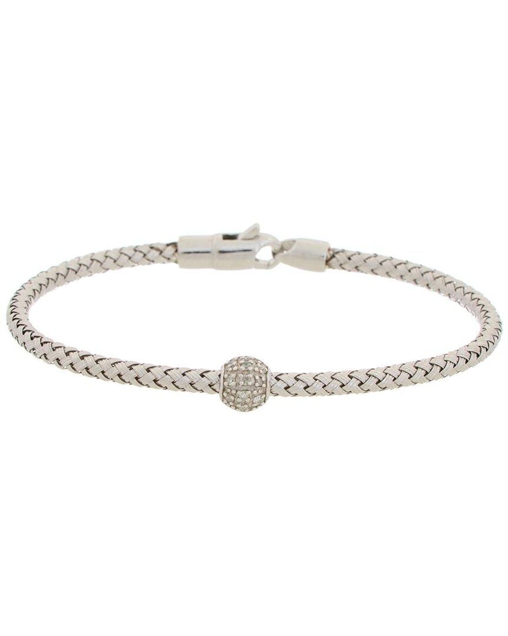 Meshmerise White 18K Rose Vermeil 0.05 Ct. Tw. Diamond Mesh Bangle
