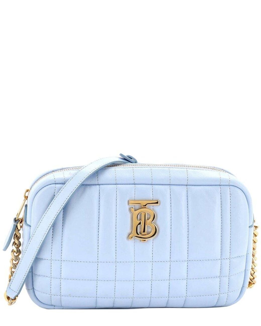 Burberry Blue Quilted Leather Lola Camera Bag Small (Authentic Pre-Loved)