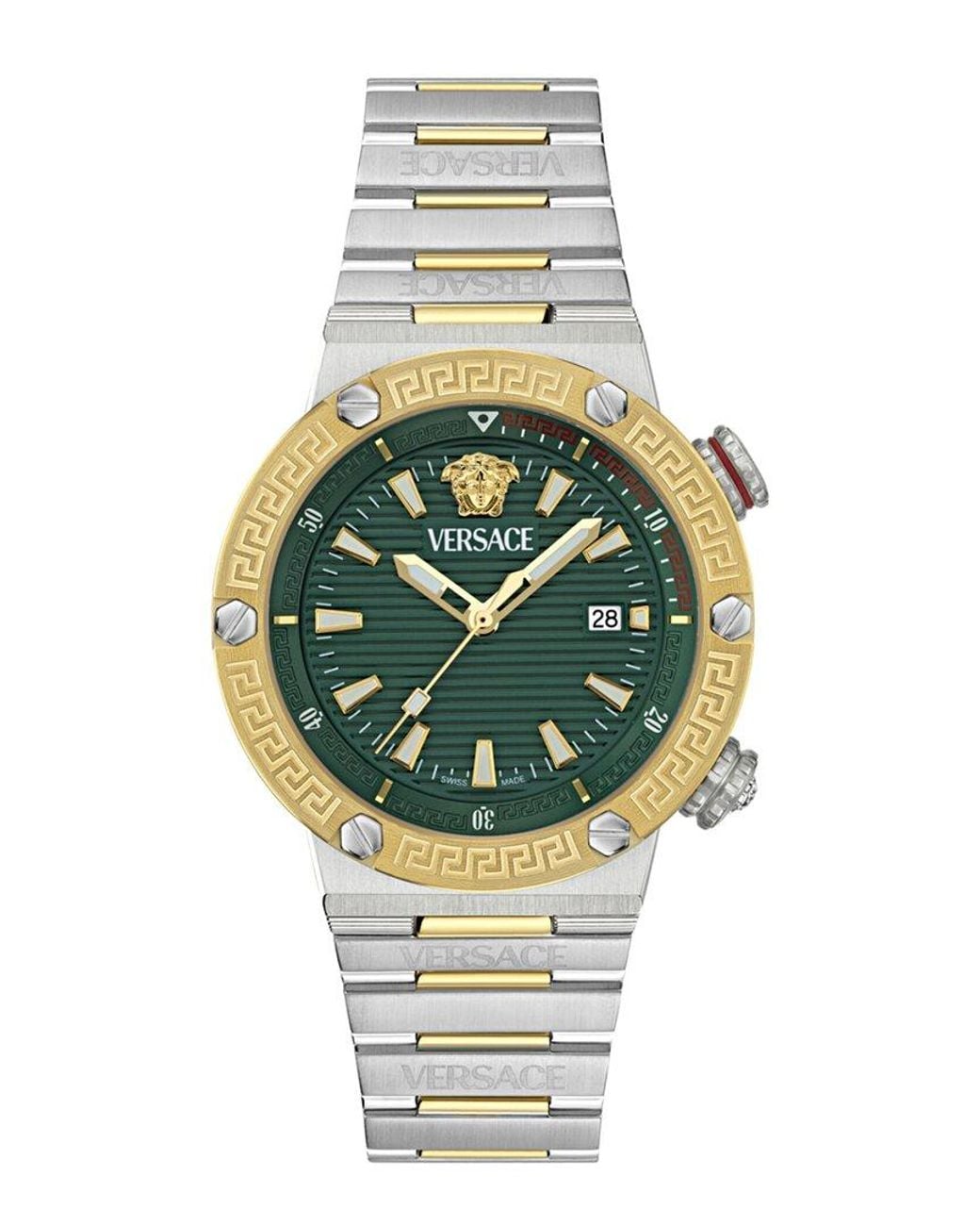 Versace Metallic Greca Logo Diver Watch for men