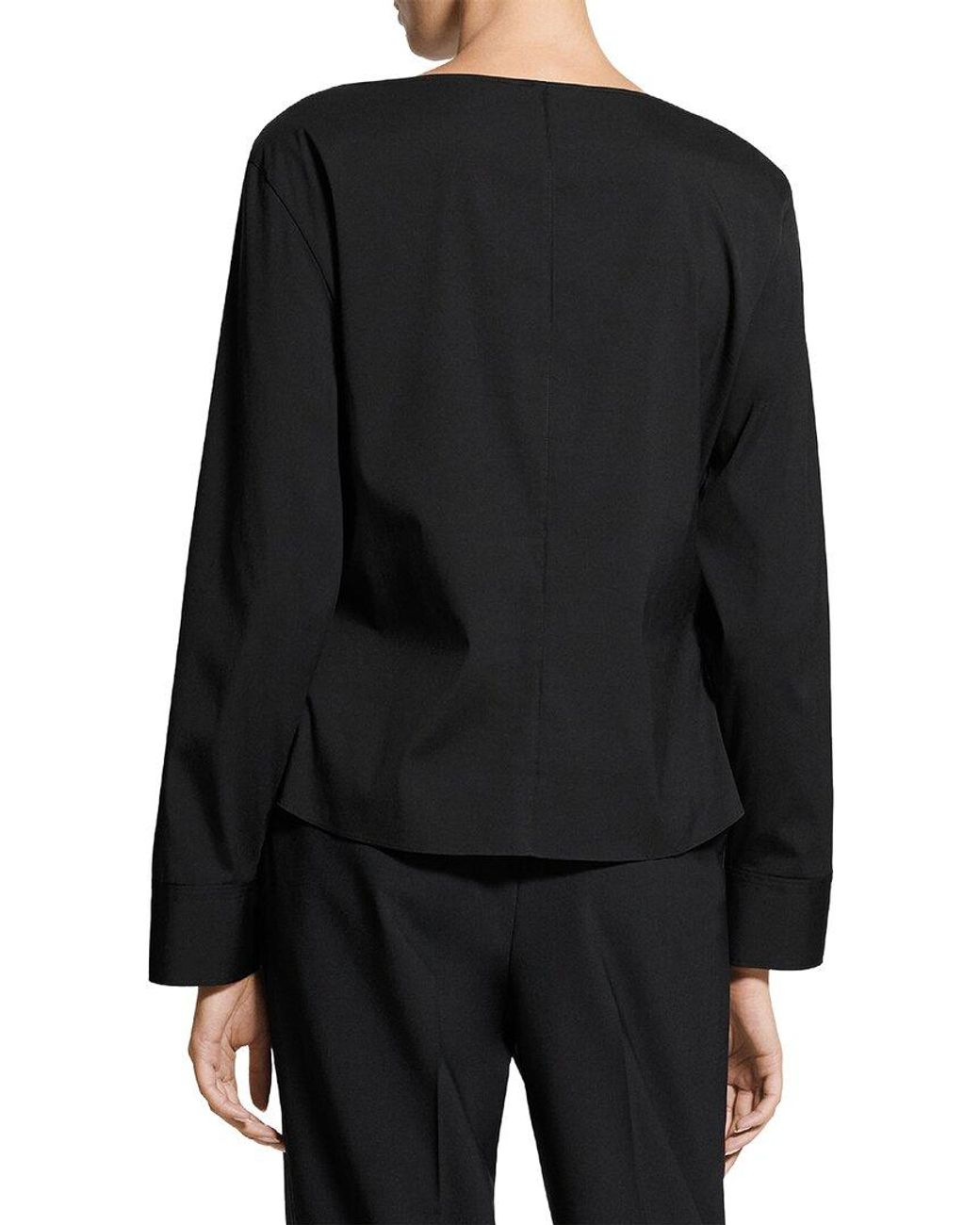 Theory Black Wool-Blend Top