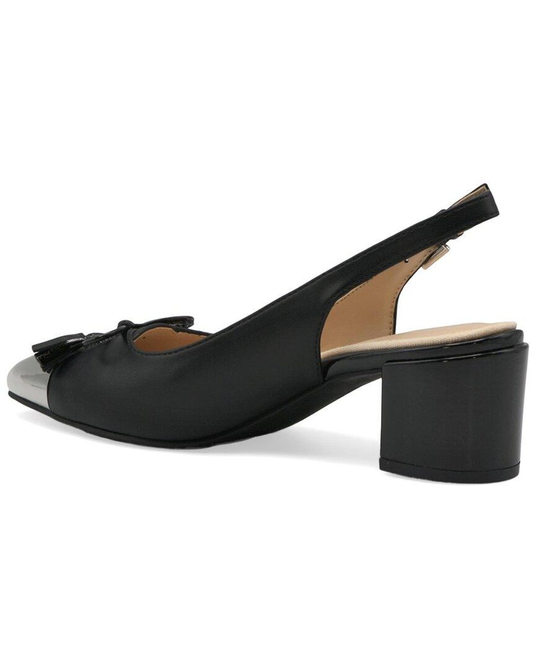 Adrienne Vittadini Black Fern Leather Pump