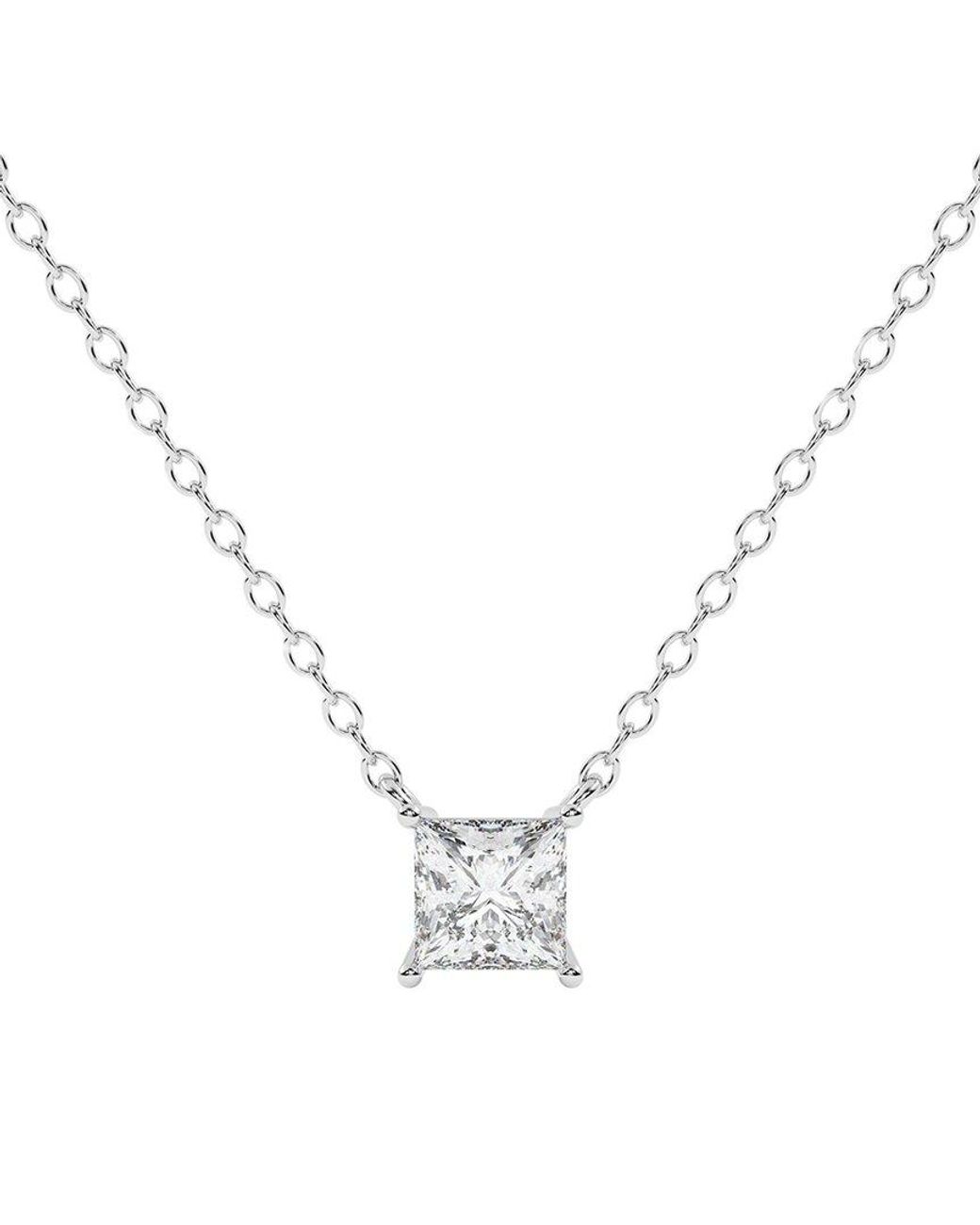 Lab Grown Diamonds Metallic 14K 0.50 Ct. Tw. Lab-Grown Diamond Necklace
