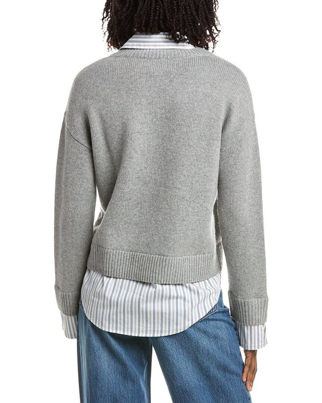 Cinq À Sept Gray Megan Wool-Blend Pullover
