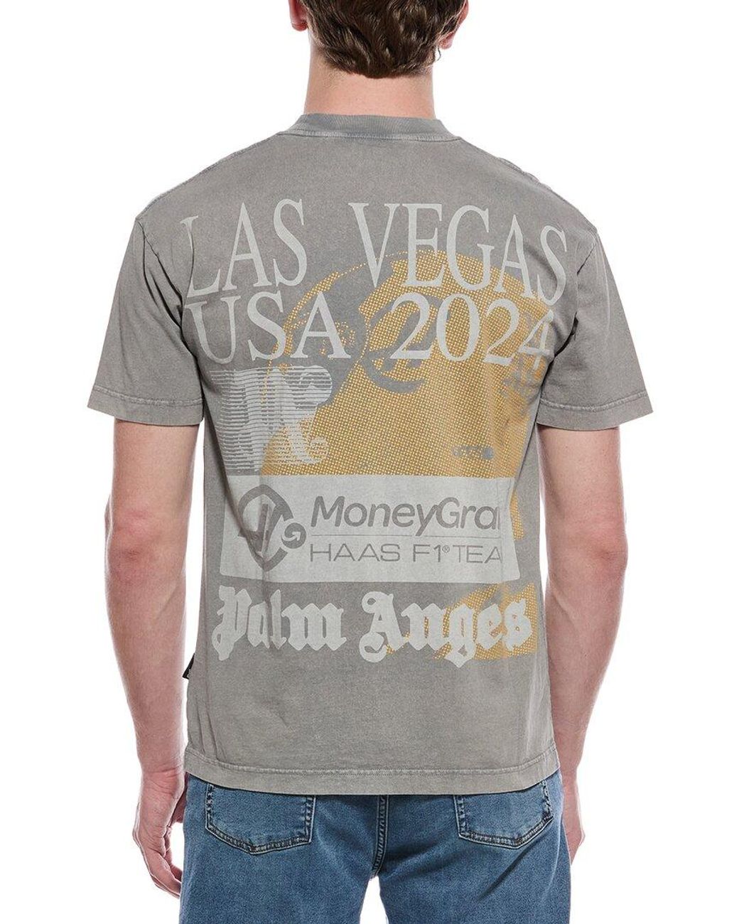 Palm Angels Gray Graphic T-Shirt for men