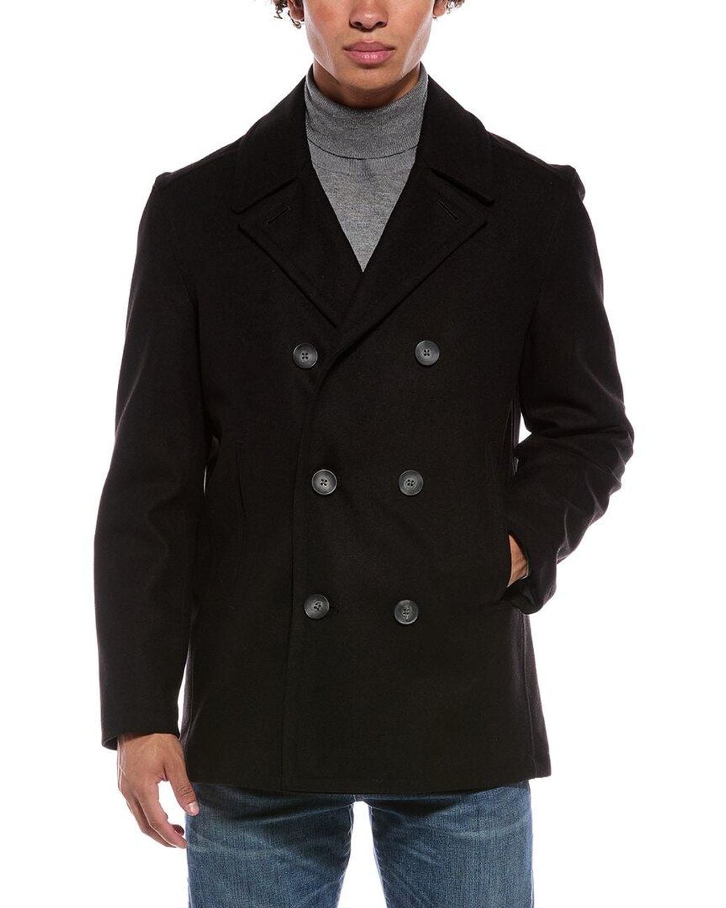 Nautica Black Wool-Blend Coat for men
