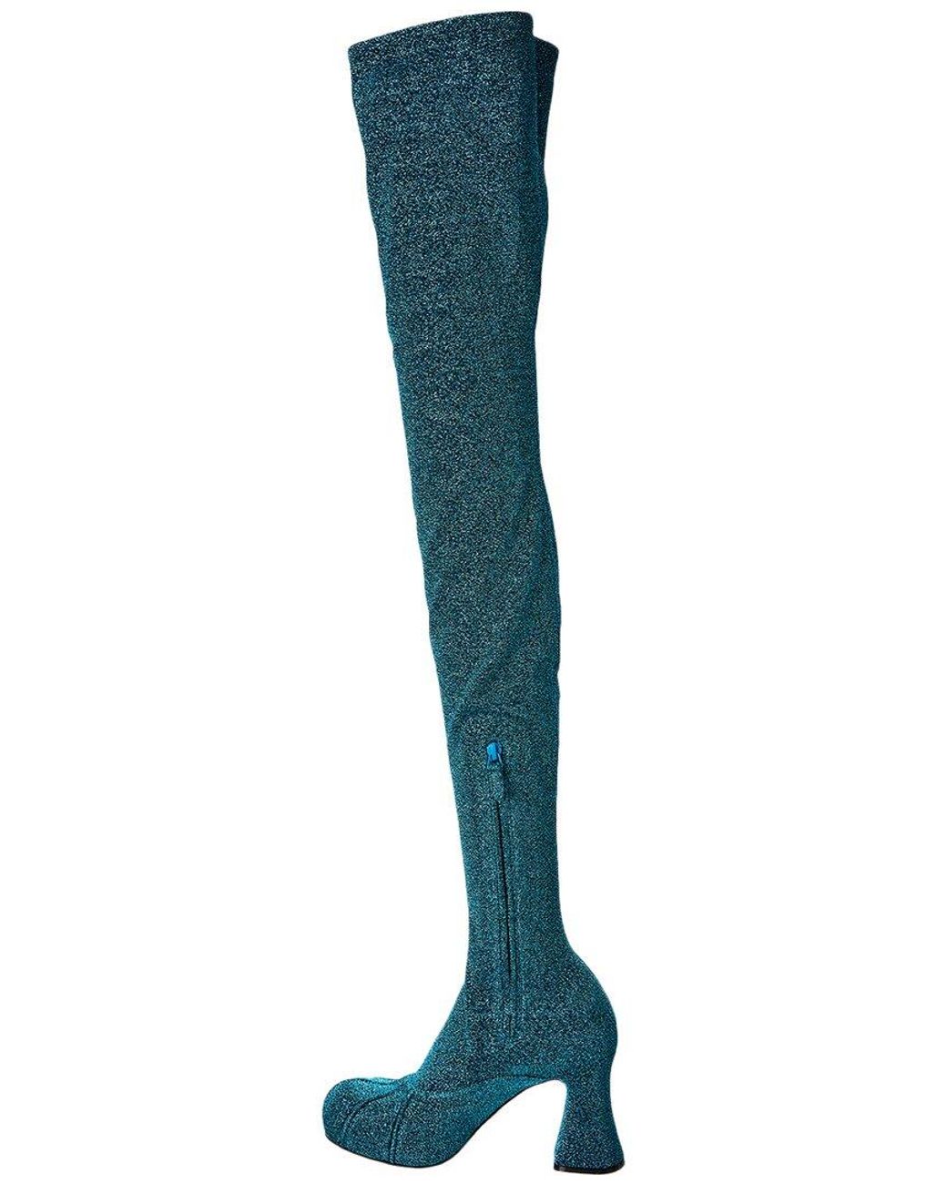 Stella McCartney Blue Groove Over-The-Knee Boot