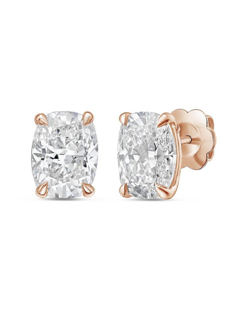 Diana M White Diana M. 14K Rose 12.00 Ct. Tw. Lab-Grown Diamond Stud Earrings