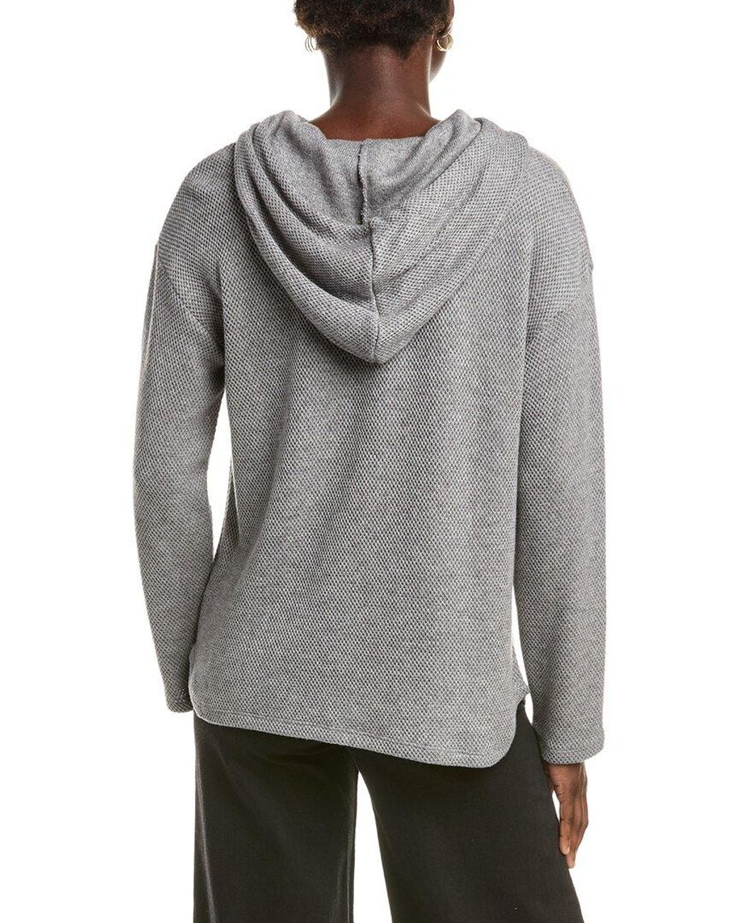 Johnny Was Gray Lurex Knit Hoodie