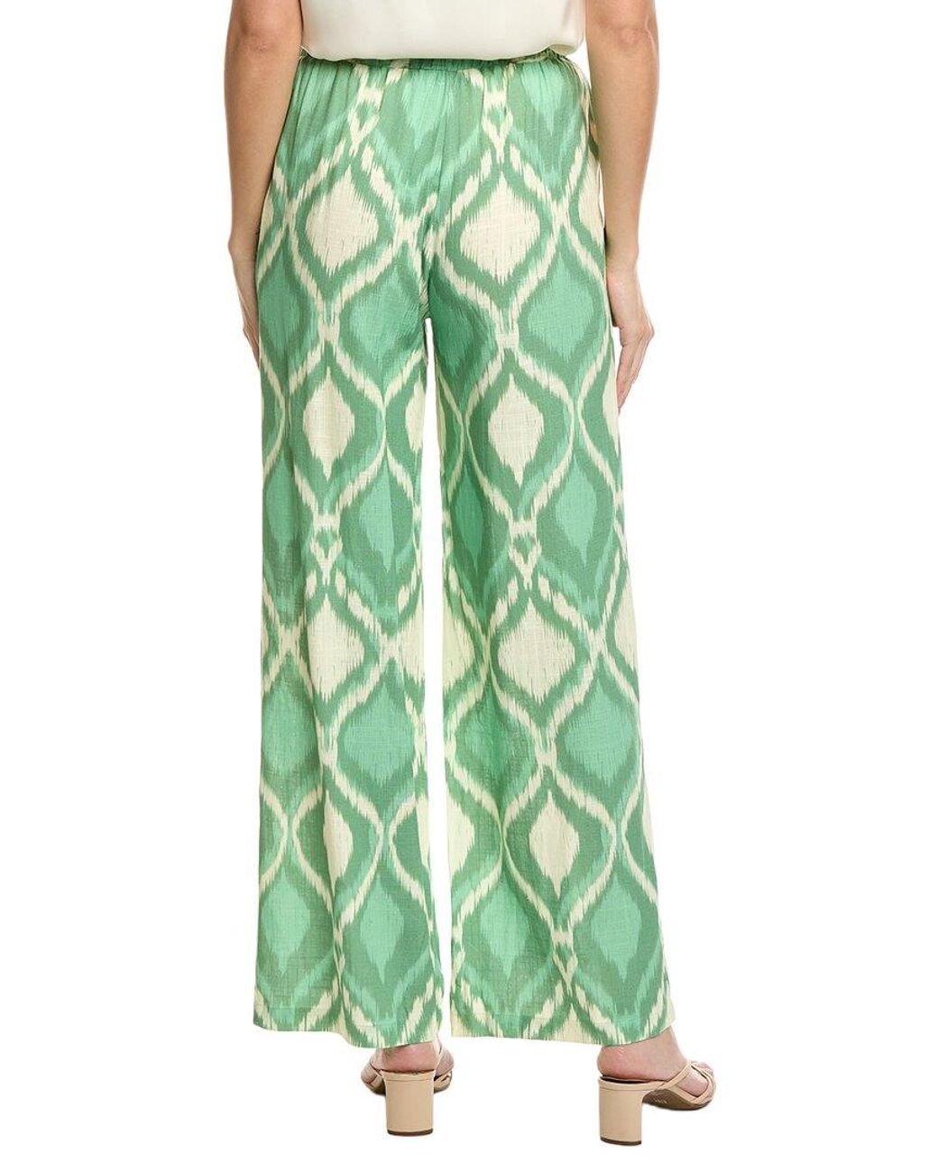 Seraphin Green Linen-Blend Pant